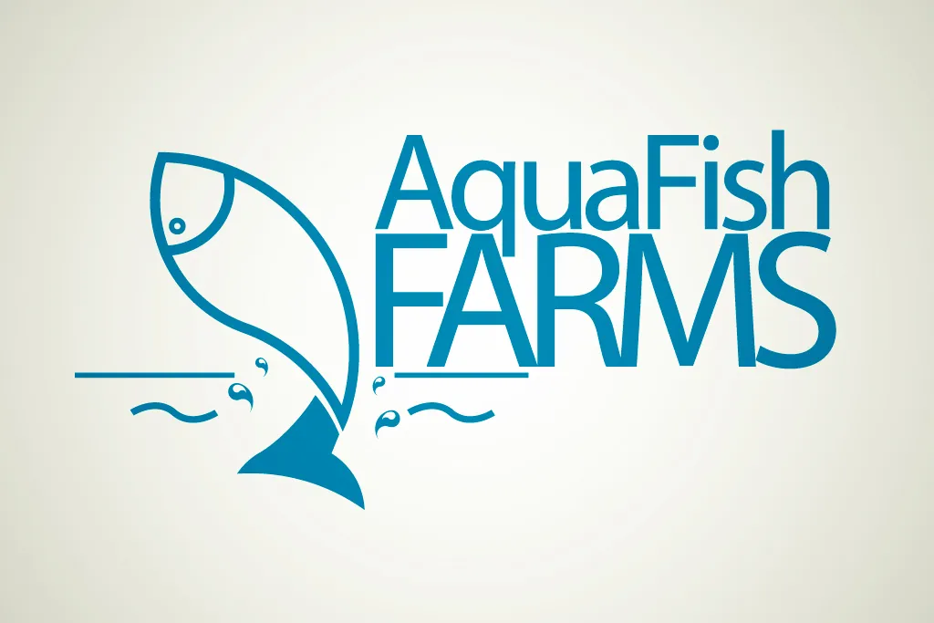 Logo final d'Aquafish Farms en bleu
