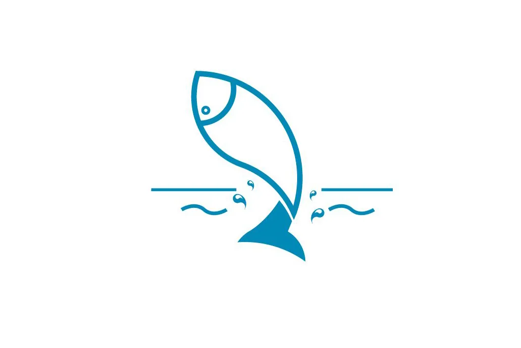 Symbole du logo Aquafish Farms : un poisson qui saute hors de l'eau